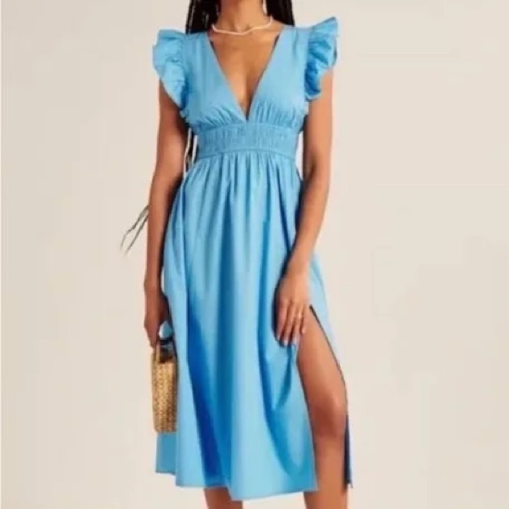Flutter Sleeve Midi Dress